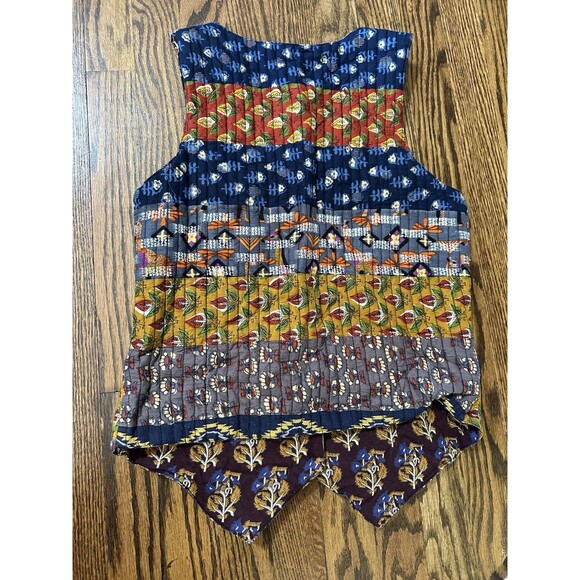 Young Threads Women's S/M Hippie Boho Patchwork Quilted Vest 100% Cotton EUC - Picture 7 of 7